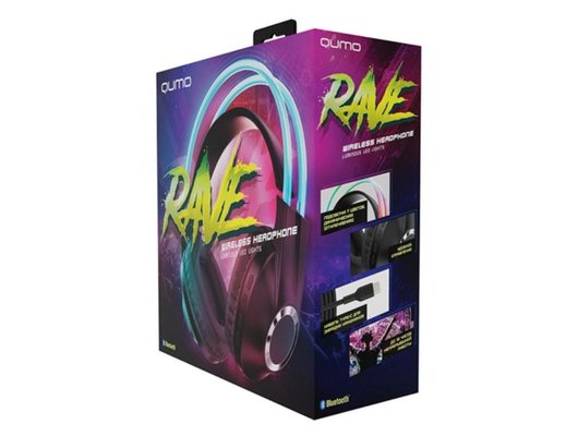 Игровые наушники беспроводные Qumo Party Rave темно серебристые